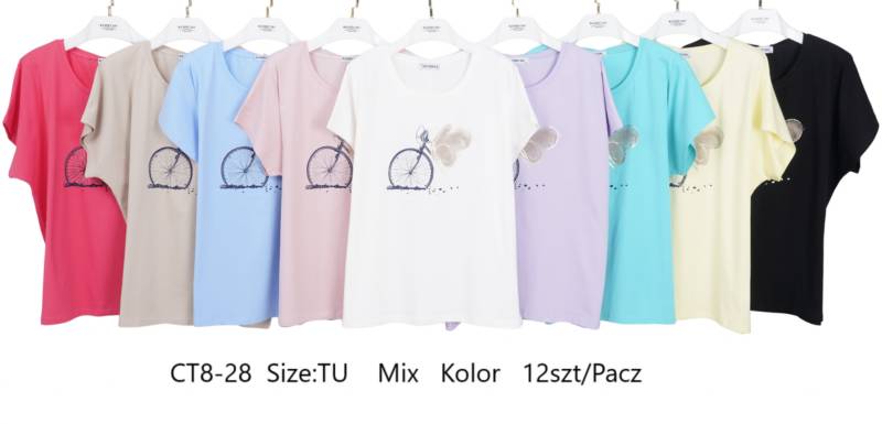 Bluzki damskie Roz Standard, Mix kolor Paczka 12 szt
